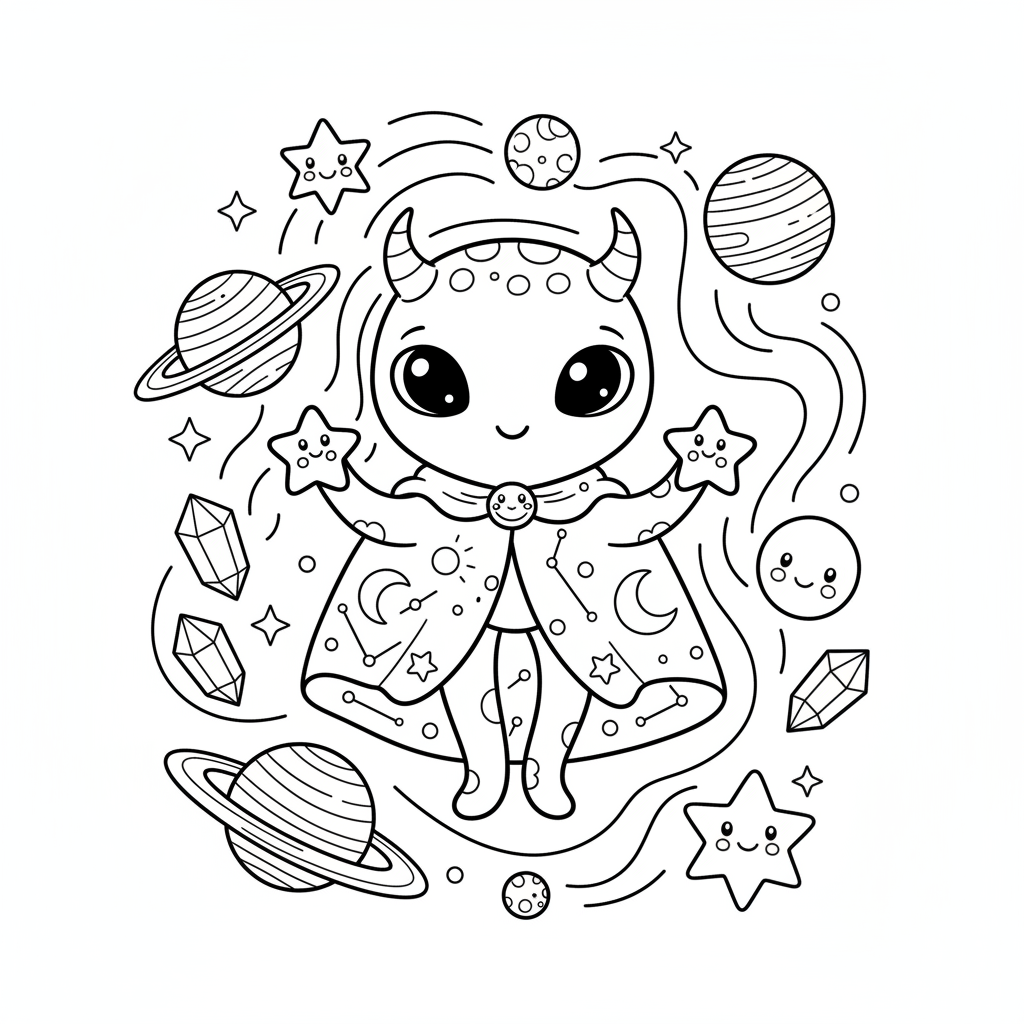 Alien Friend coloring page