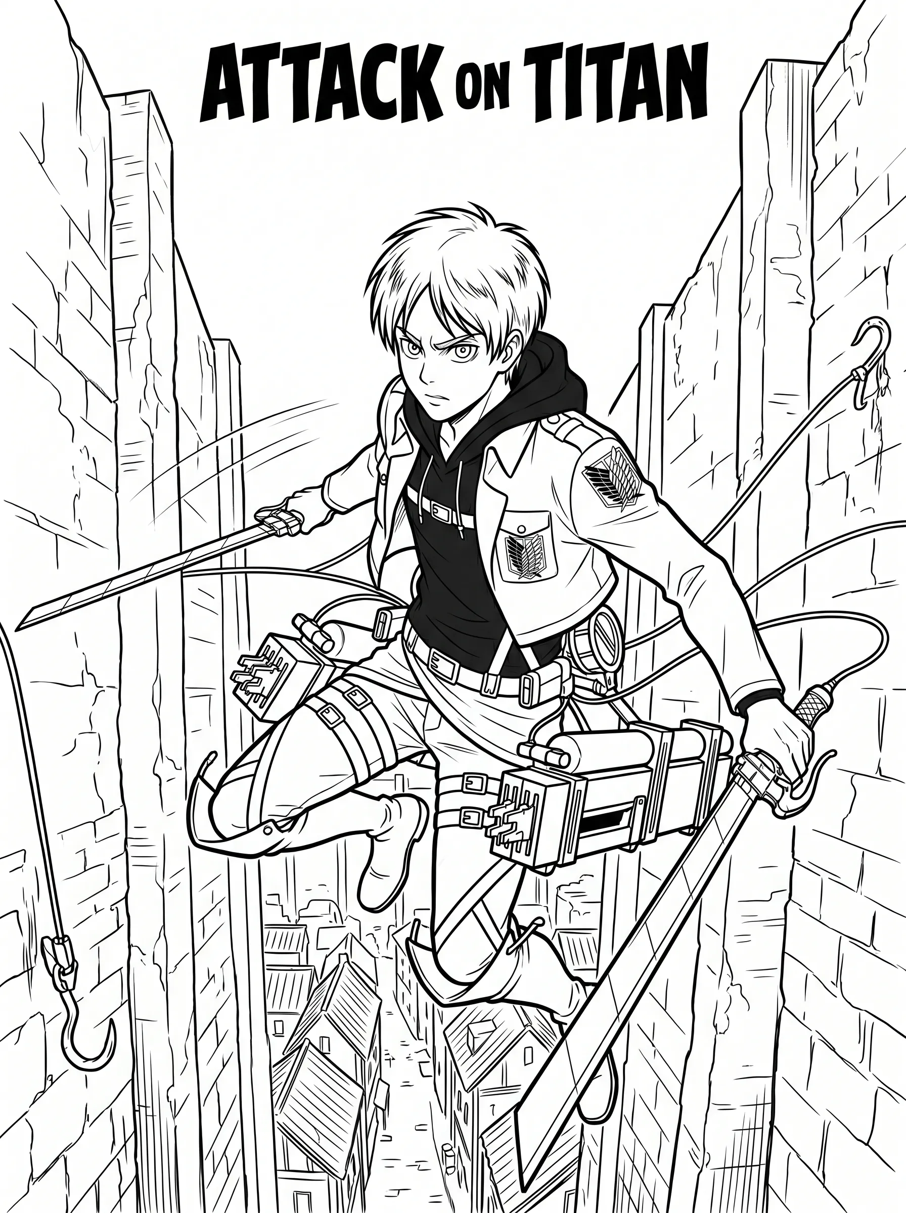 Attack on Titan Coloring Page coloring page