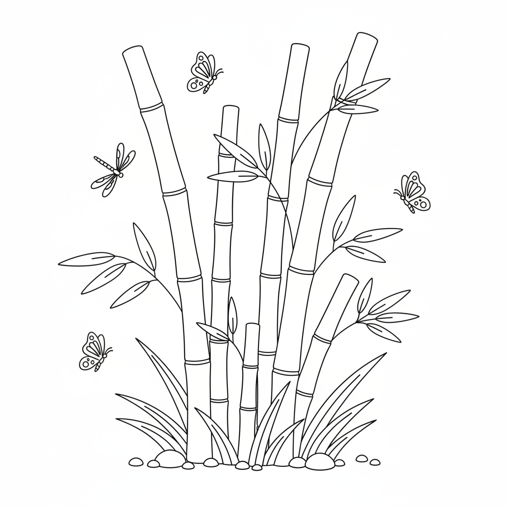 Bamboo Stalks coloring page