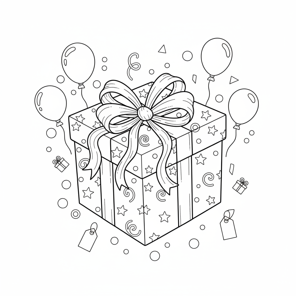 Birthday Gift coloring page