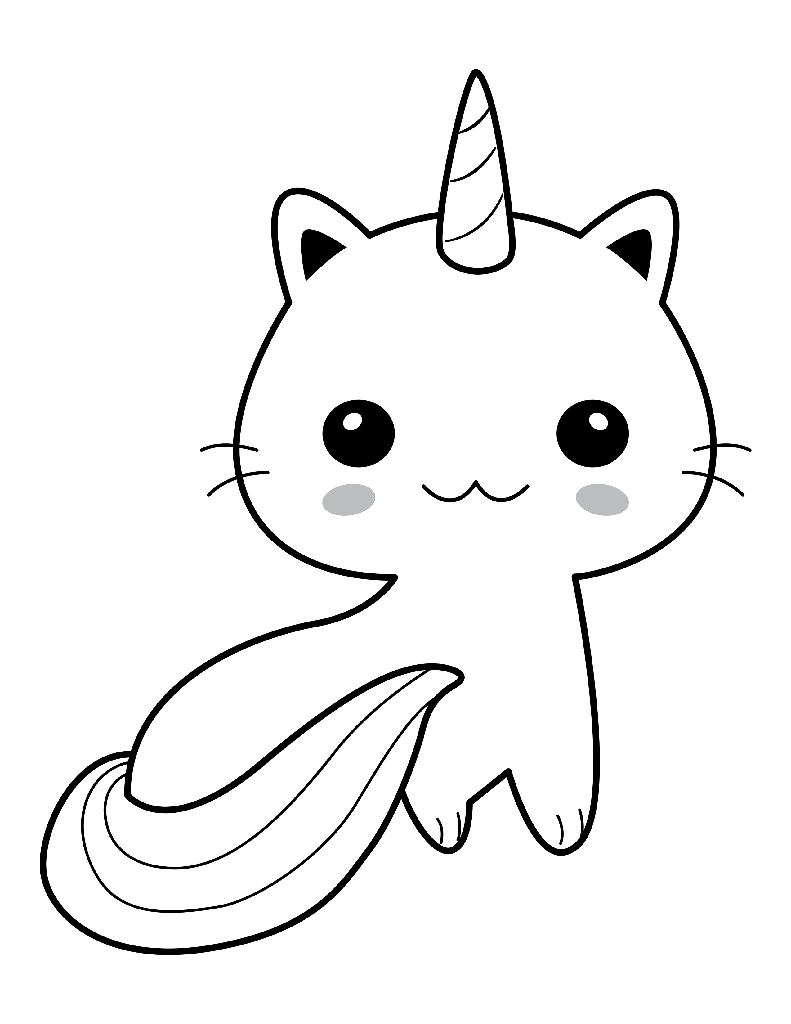 Caticorn coloring page