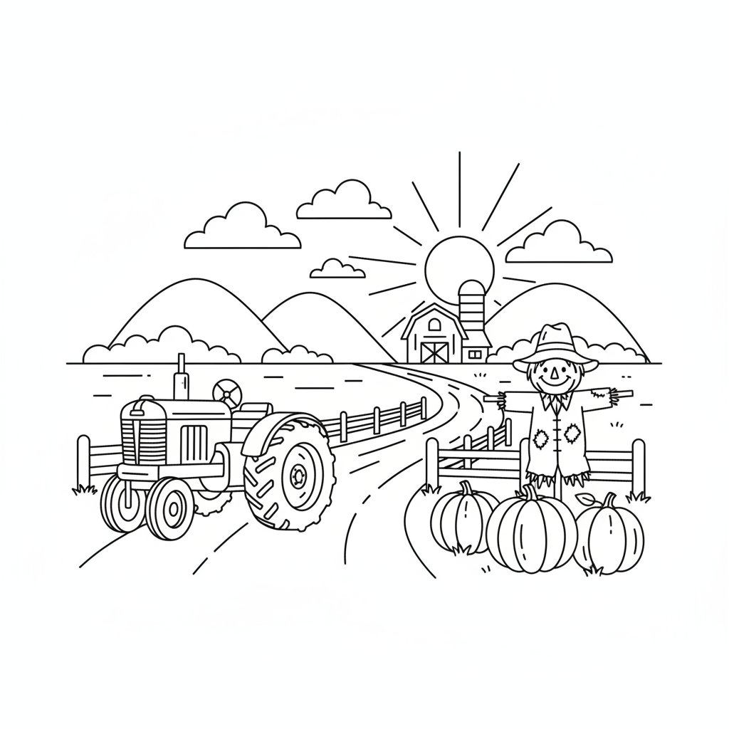 Country Road coloring page