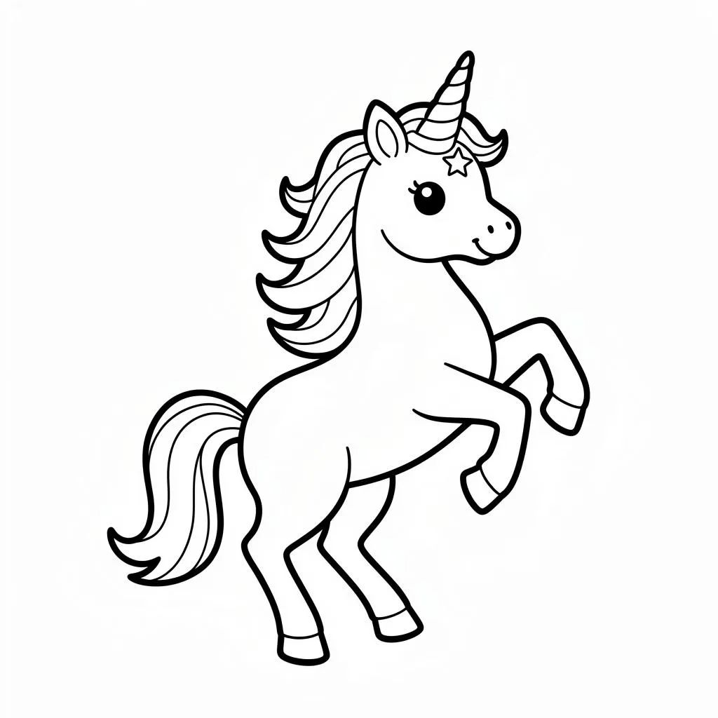Dancing Unicorn coloring page