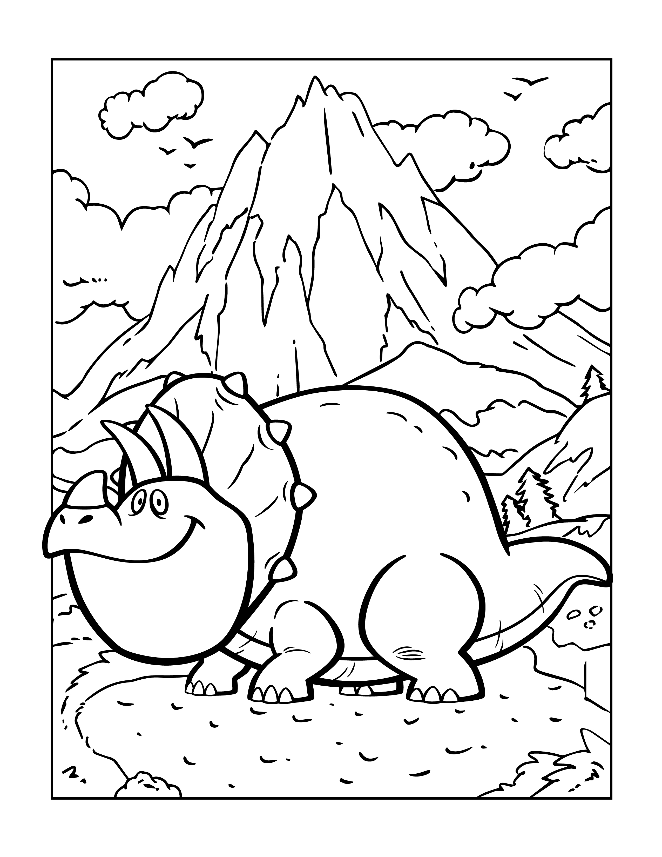 Triceratops coloring page