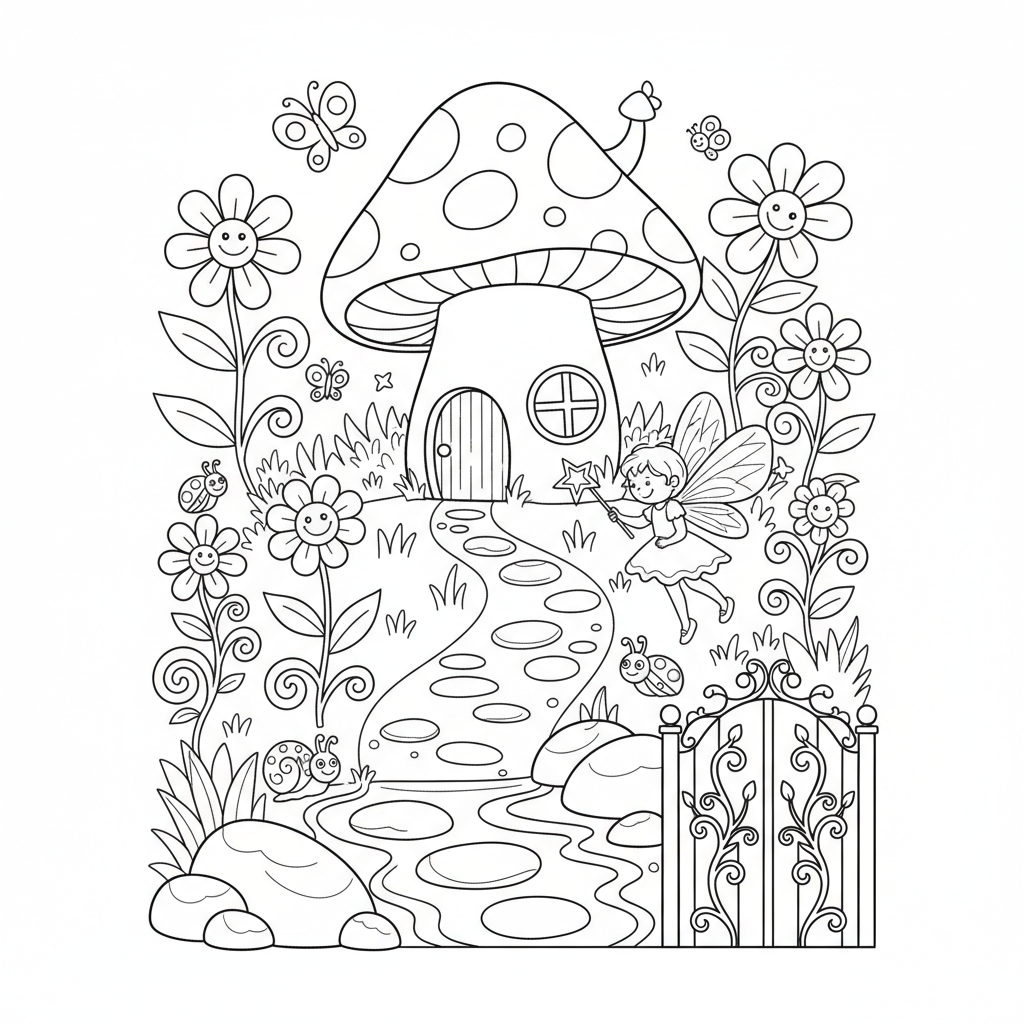 Fairy Garden coloring page
