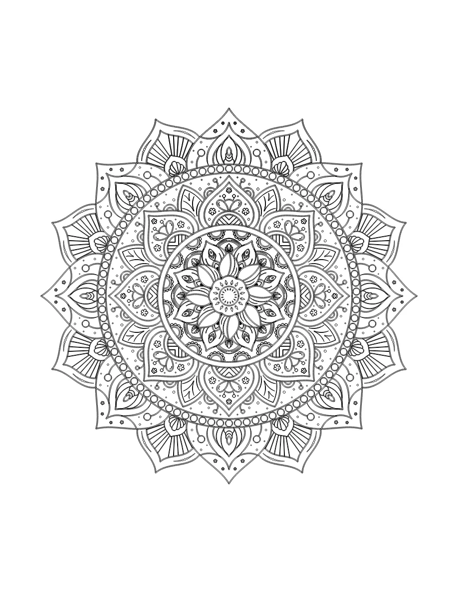 Flower Mandala Page 2 coloring page