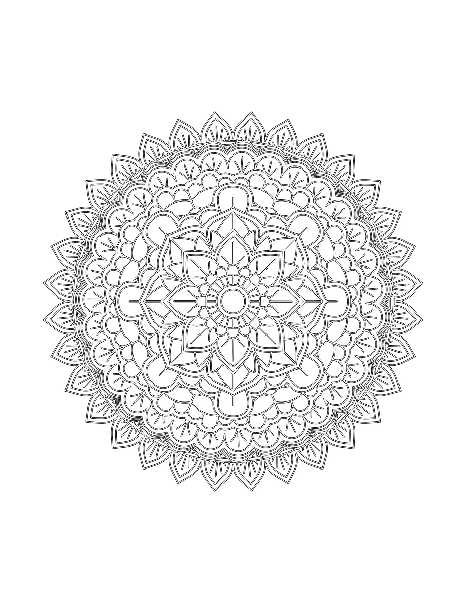 Flower Mandala Page 50 coloring page