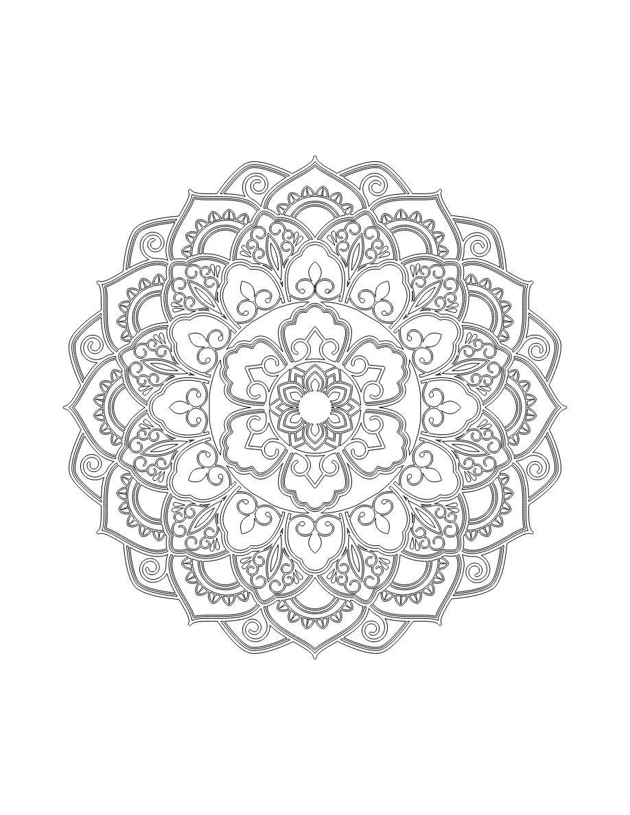 Flower Mandala Page 52 coloring page