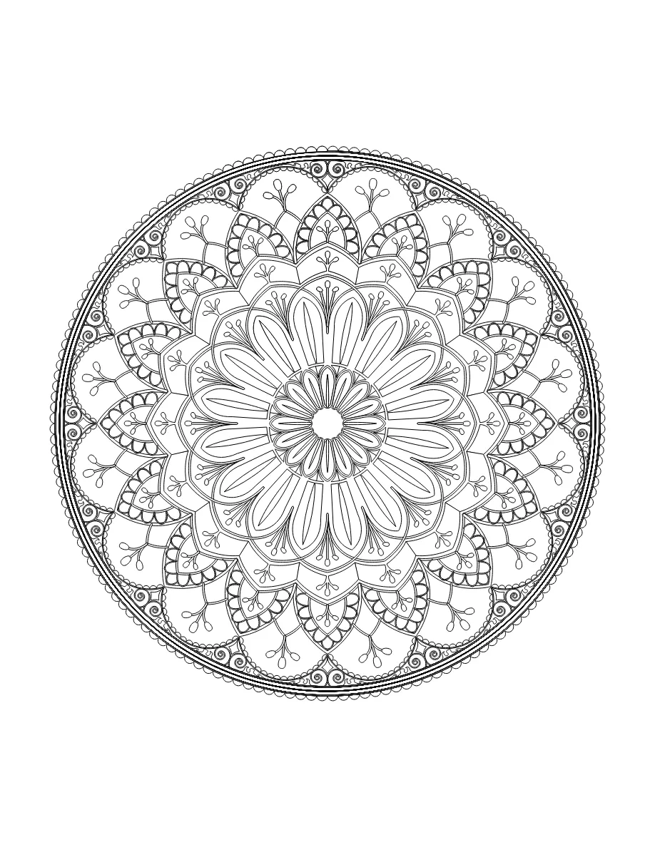 Flower Mandala Page 54 coloring page
