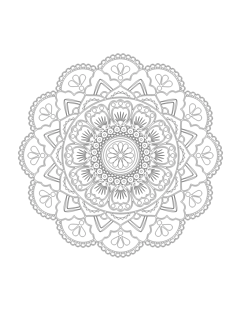 Flower Mandala Page 57 coloring page