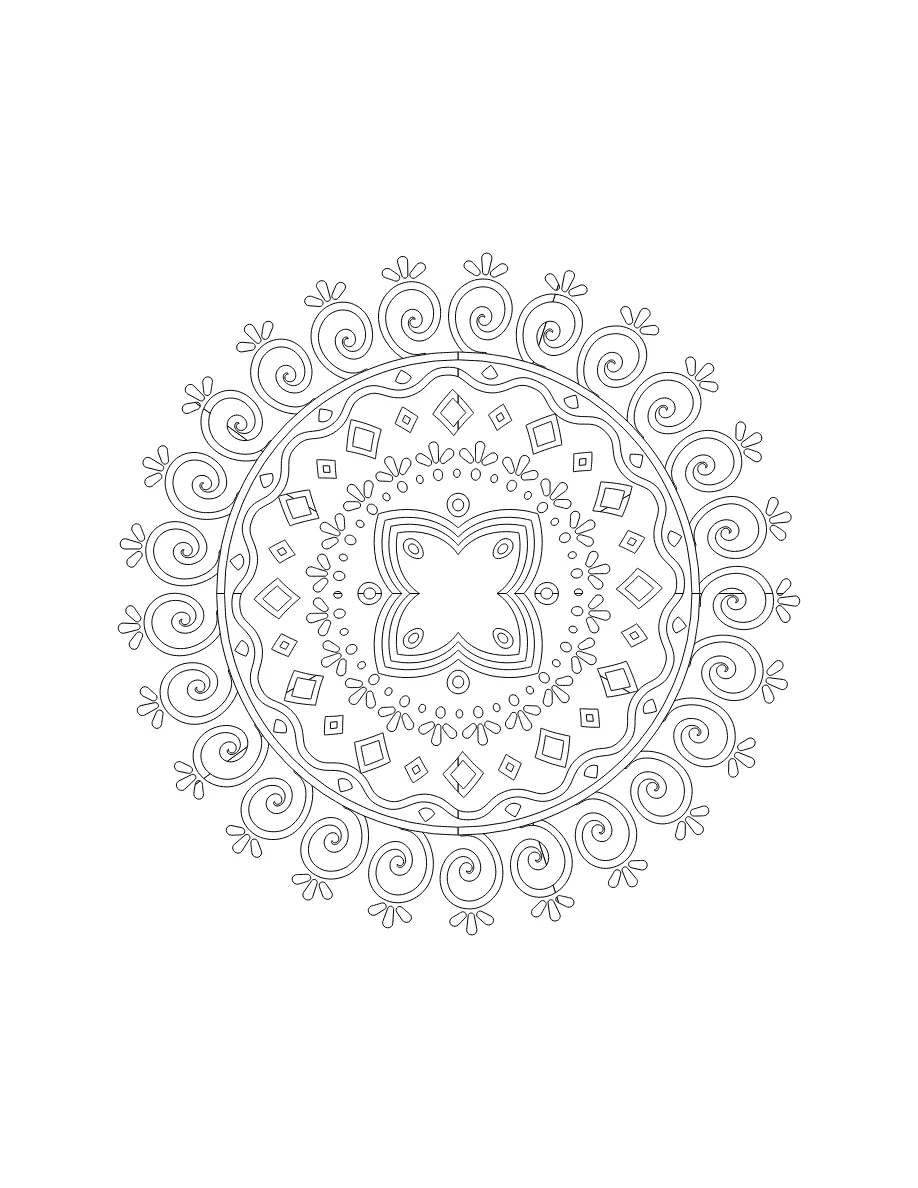 Flower Mandala Page 71 coloring page