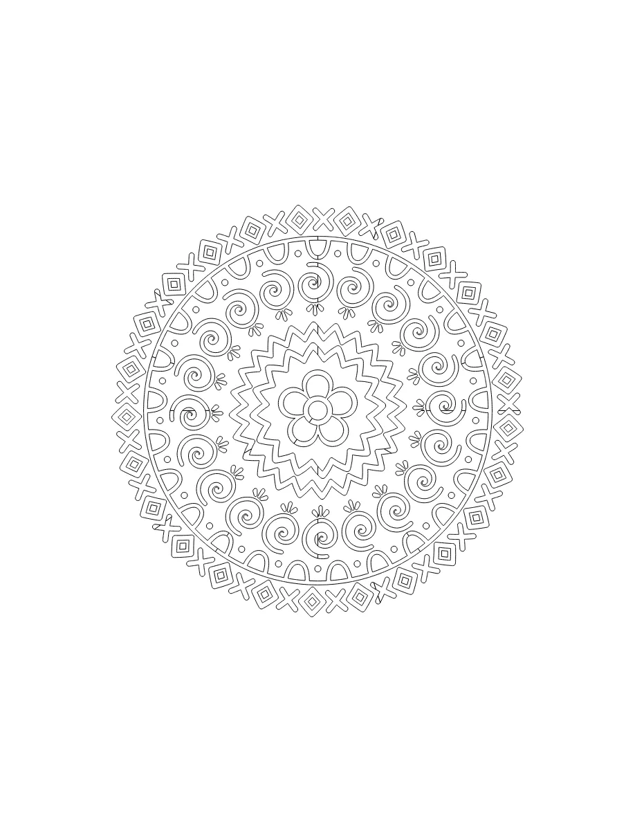 Flower Mandala Page 95 coloring page