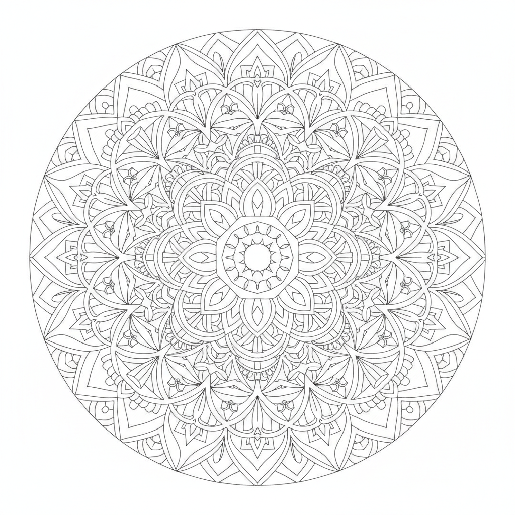 Geometric Mandala coloring page