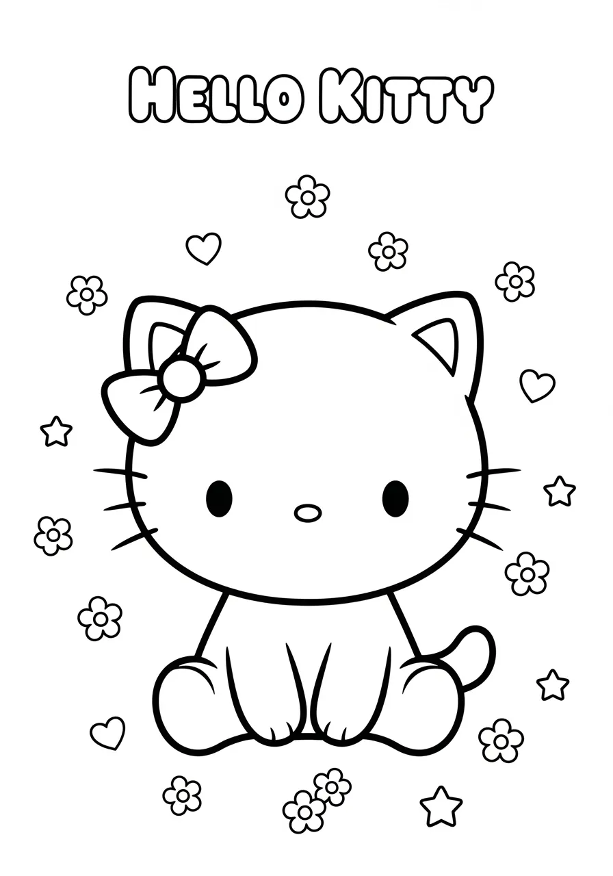 Hello Kitty Coloring Page coloring page