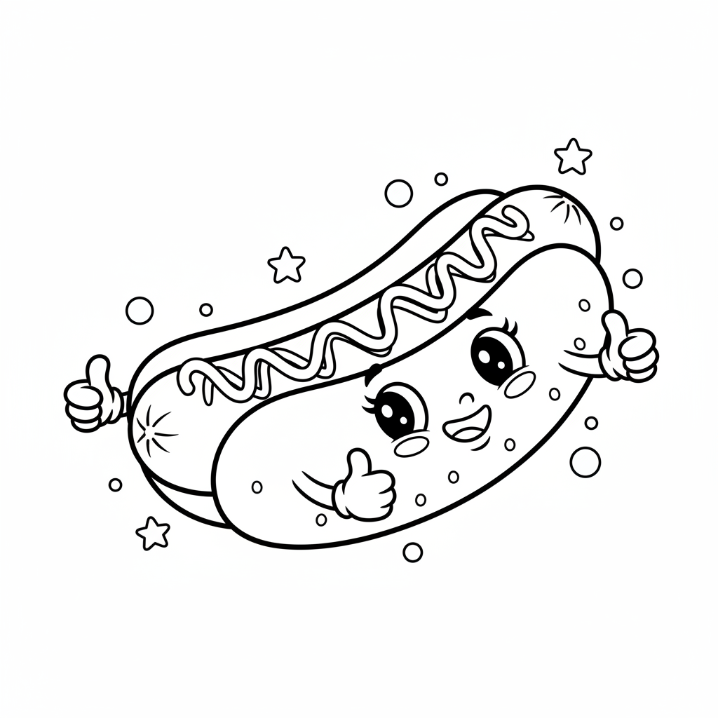 Hot Dog coloring page