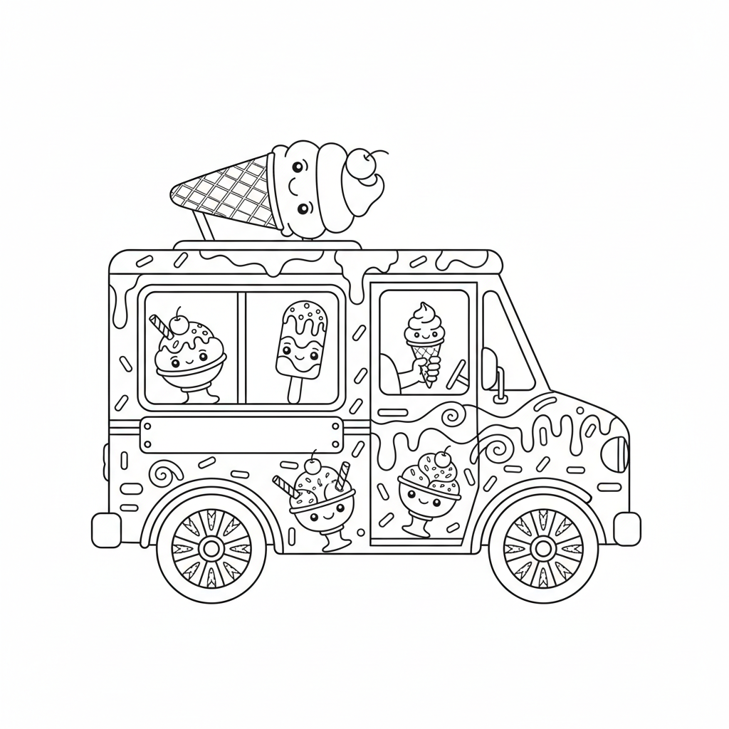 Ice Cream Truck coloring page
