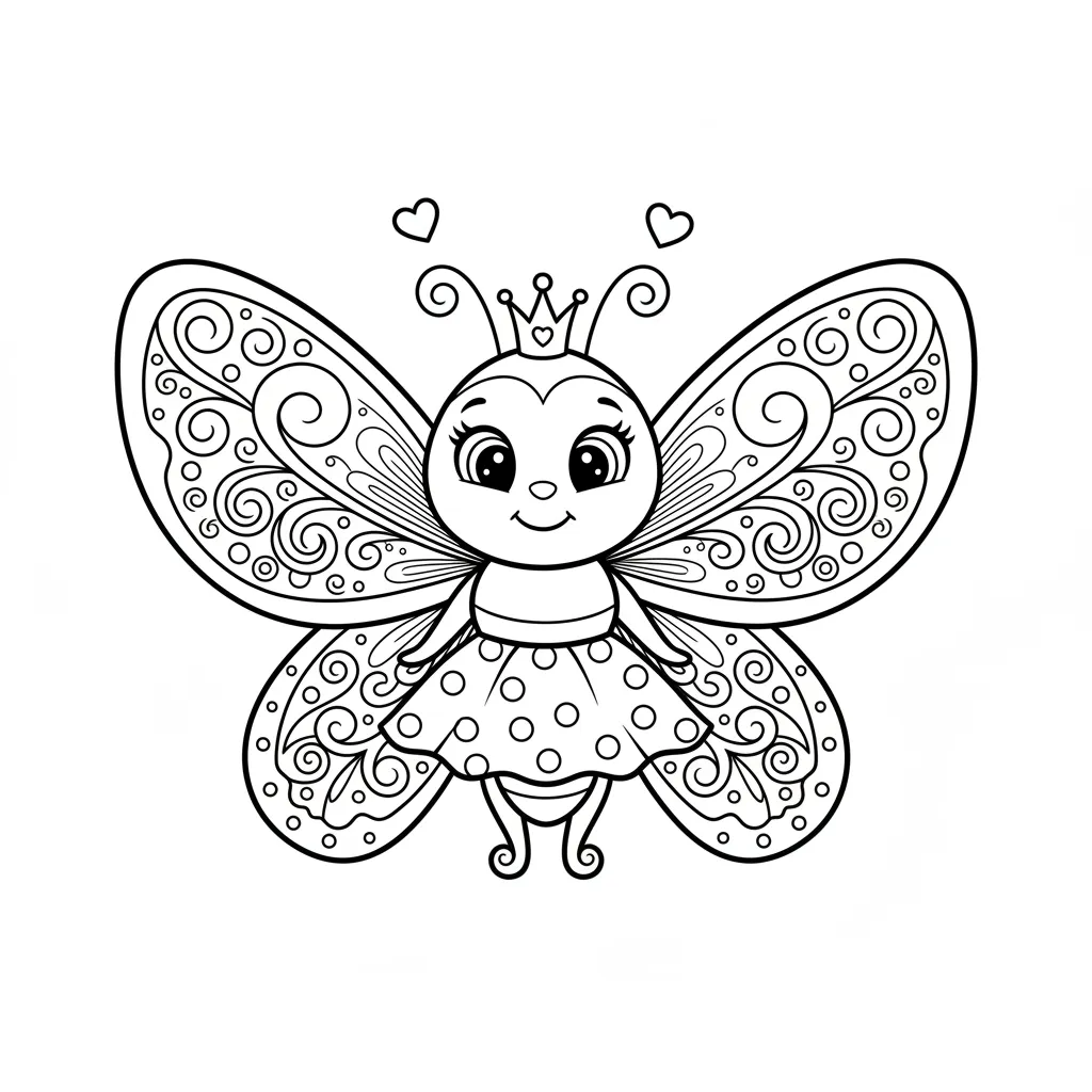 Lady Butterfly coloring page
