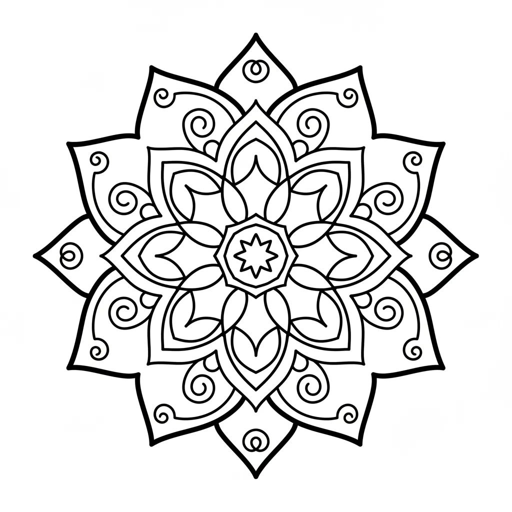 Lotus Mandala coloring page