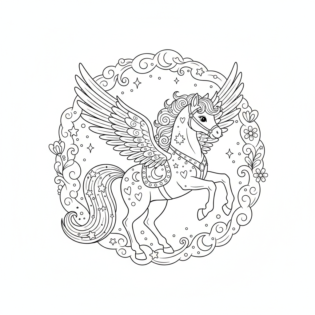 Magic Pegasus coloring page