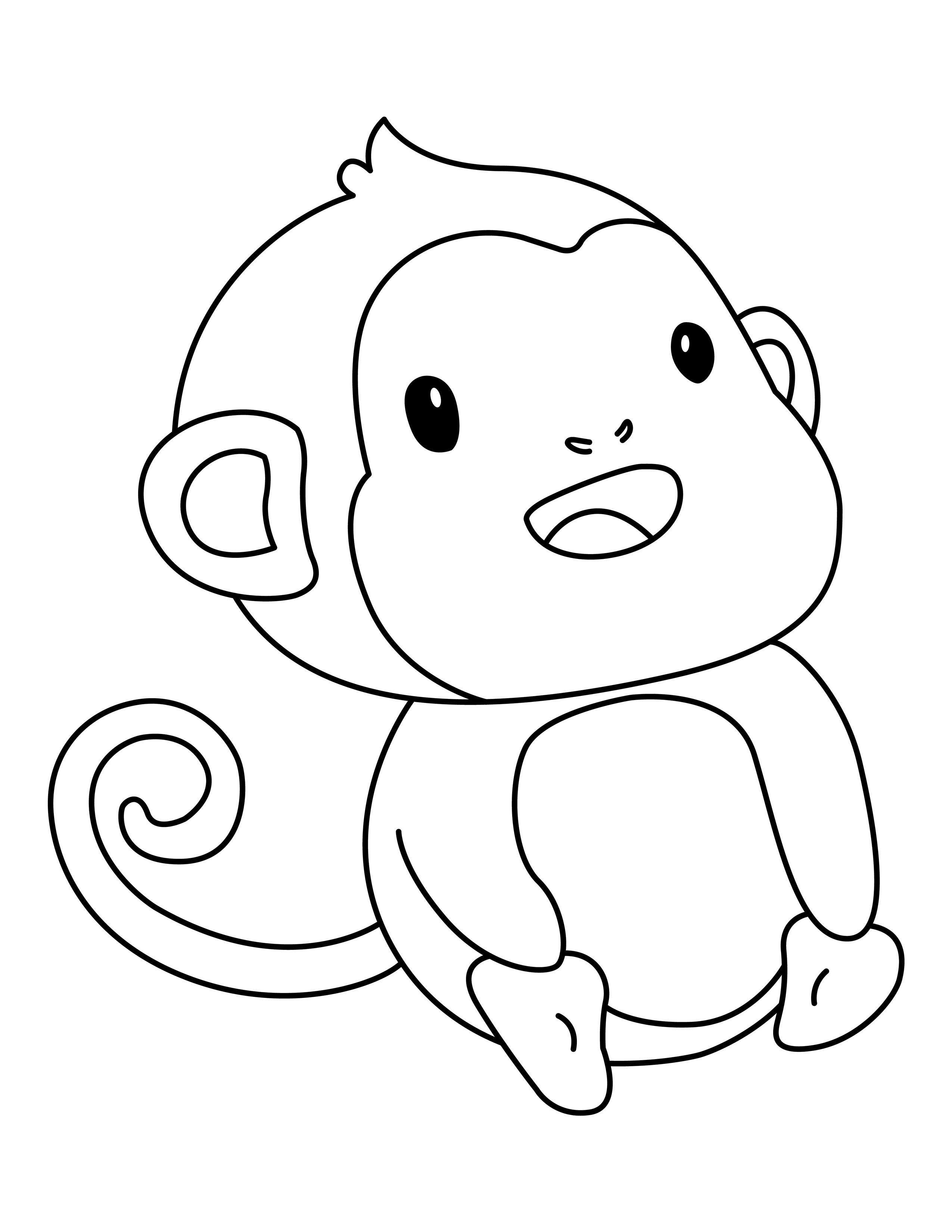 Monkey coloring page
