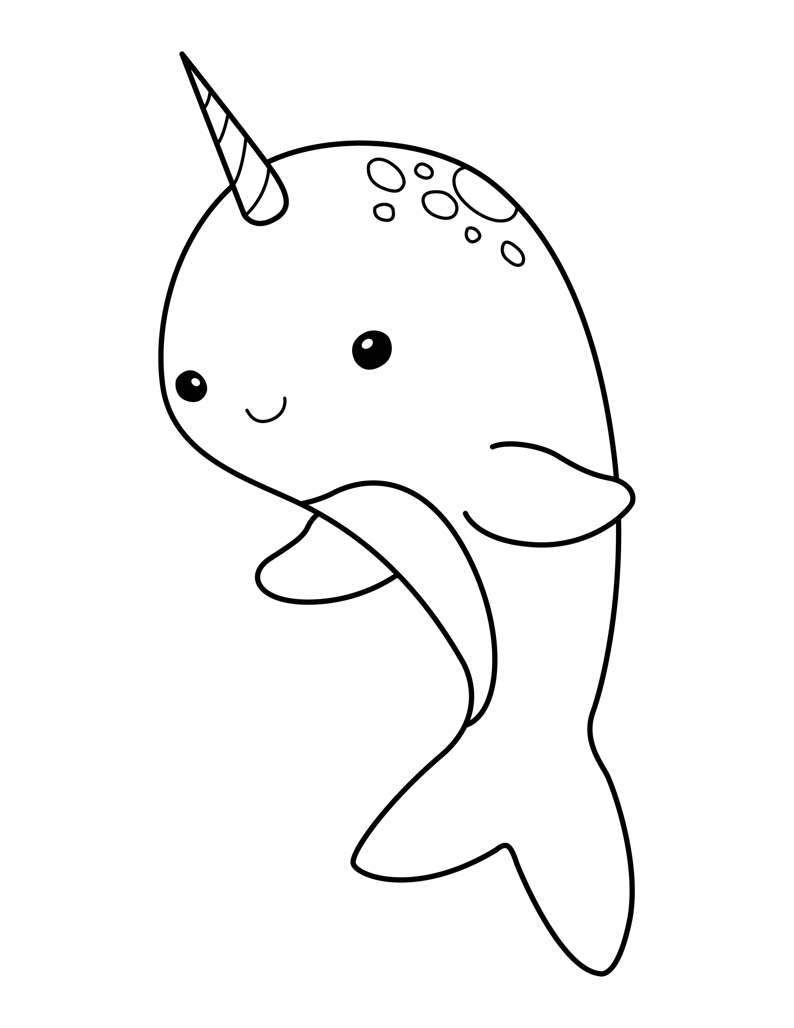 Narwhal coloring page