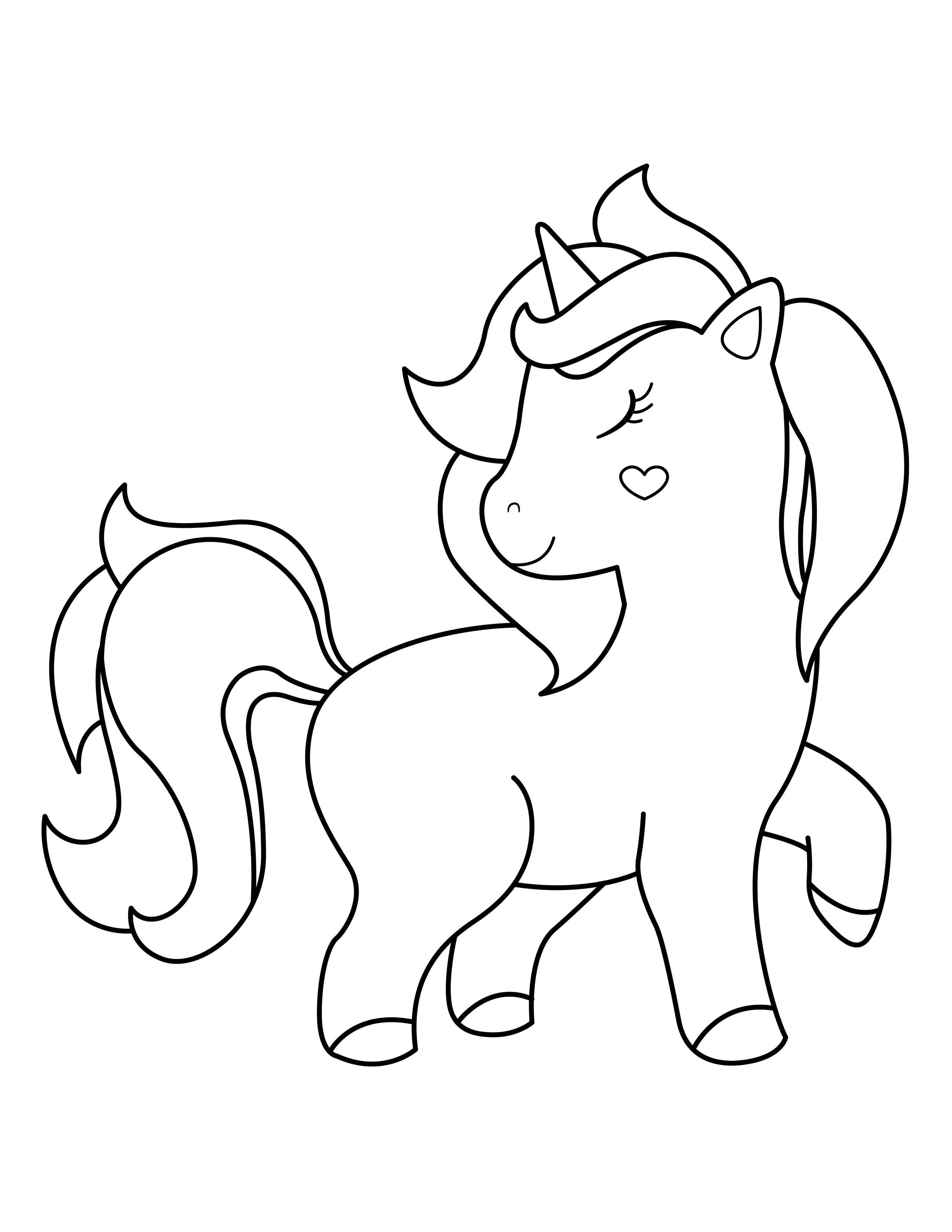 Unicorn coloring page