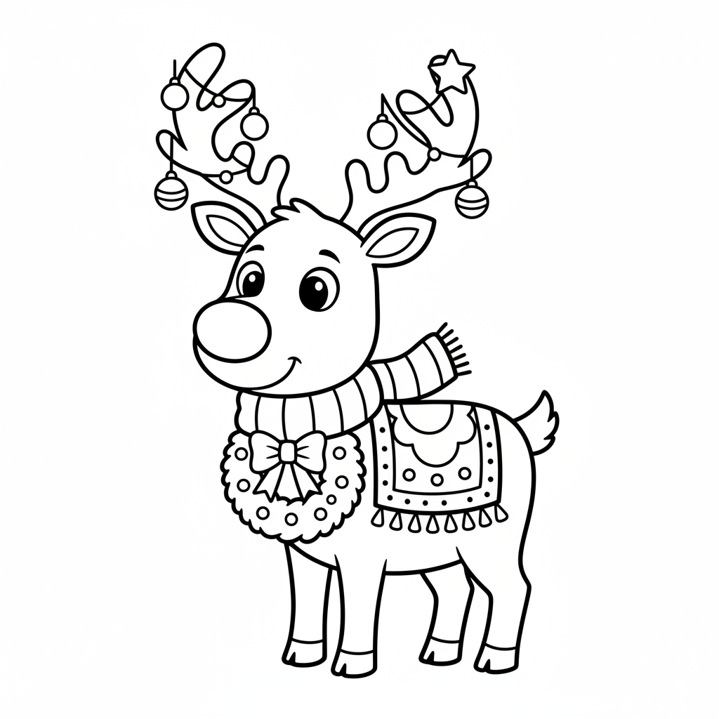Reindeer coloring page
