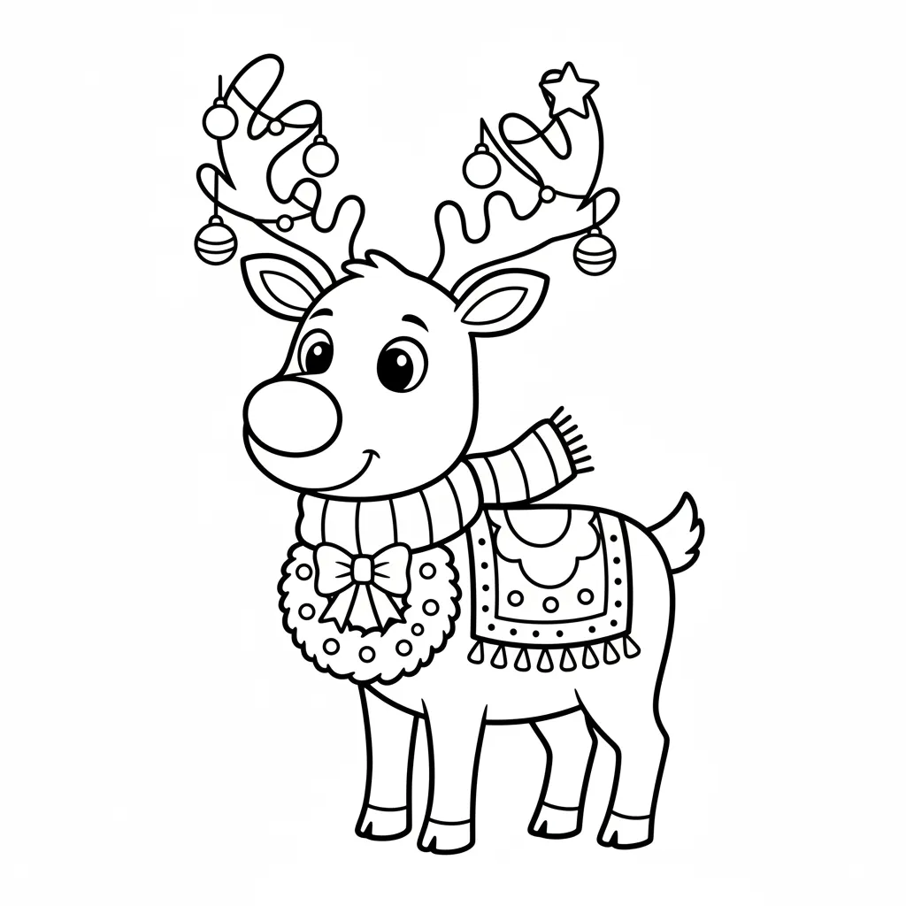 Reindeer coloring page