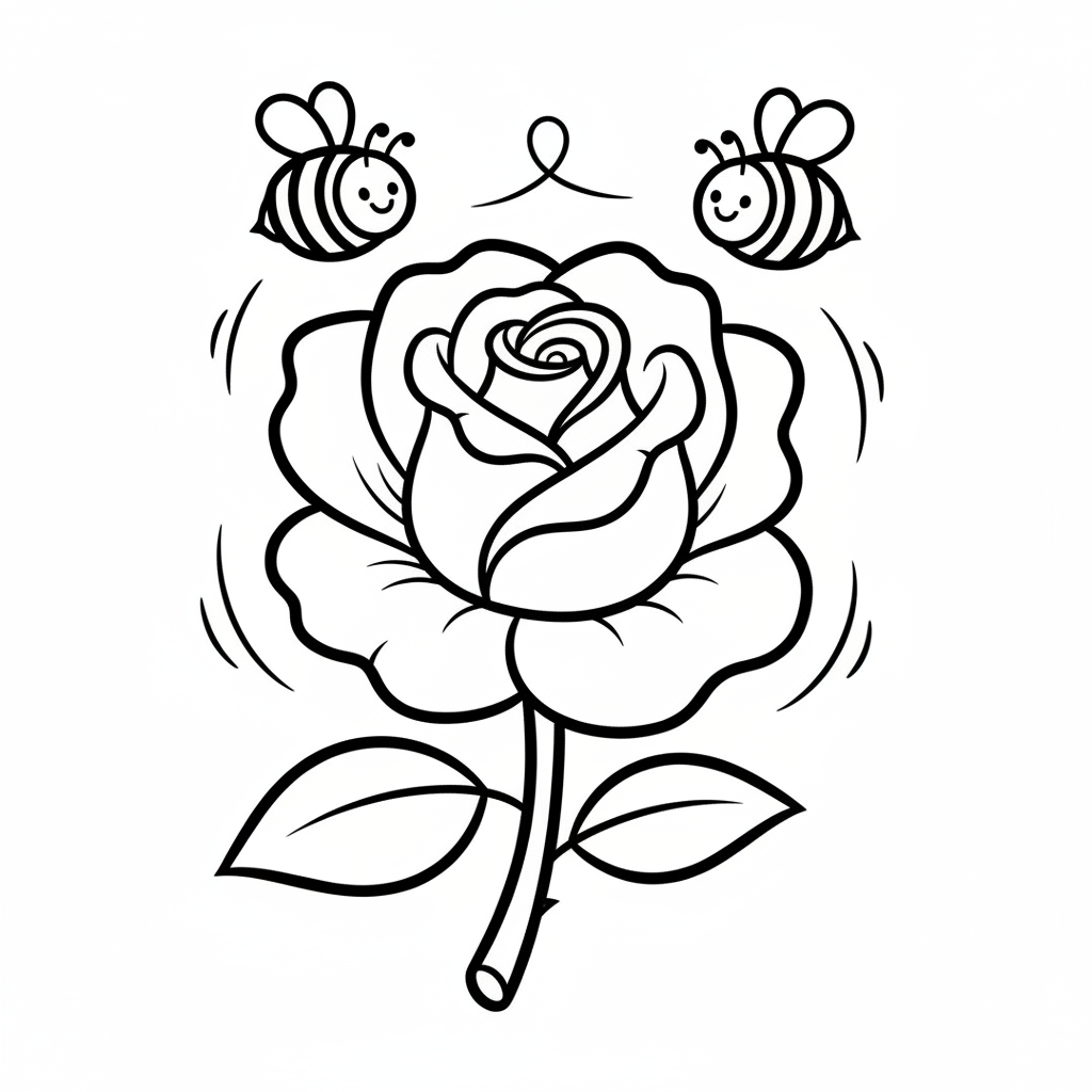 Rose in Bloom coloring page