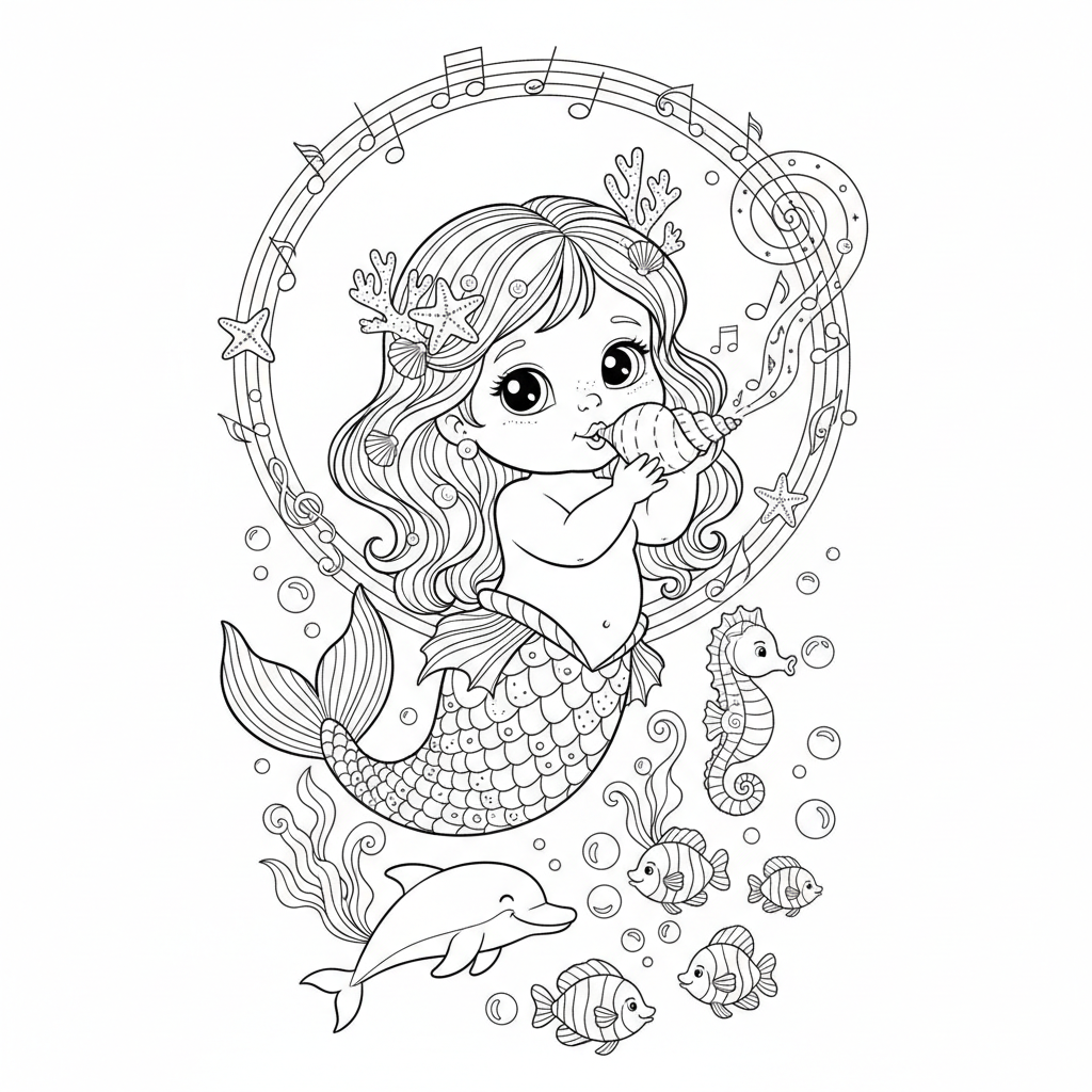 Singing Siren coloring page
