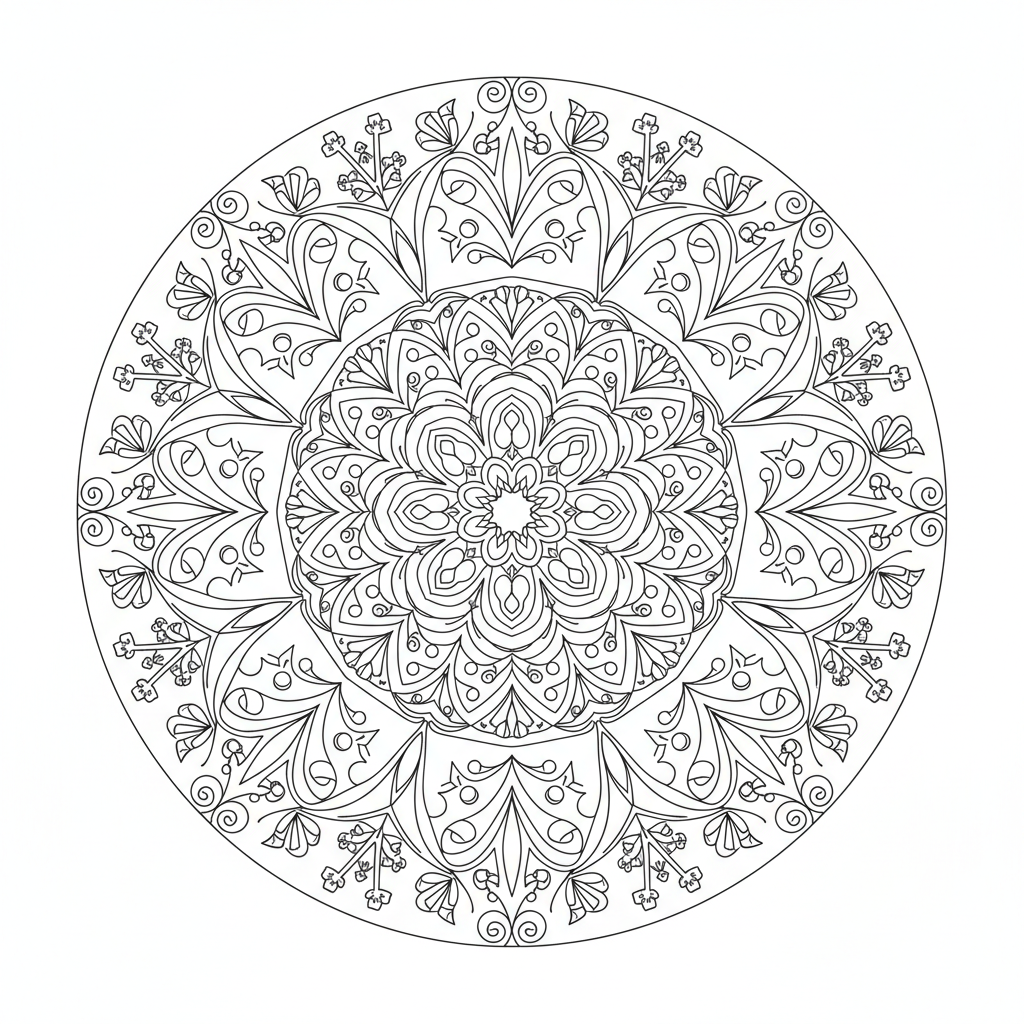 Snowflake Mandala coloring page