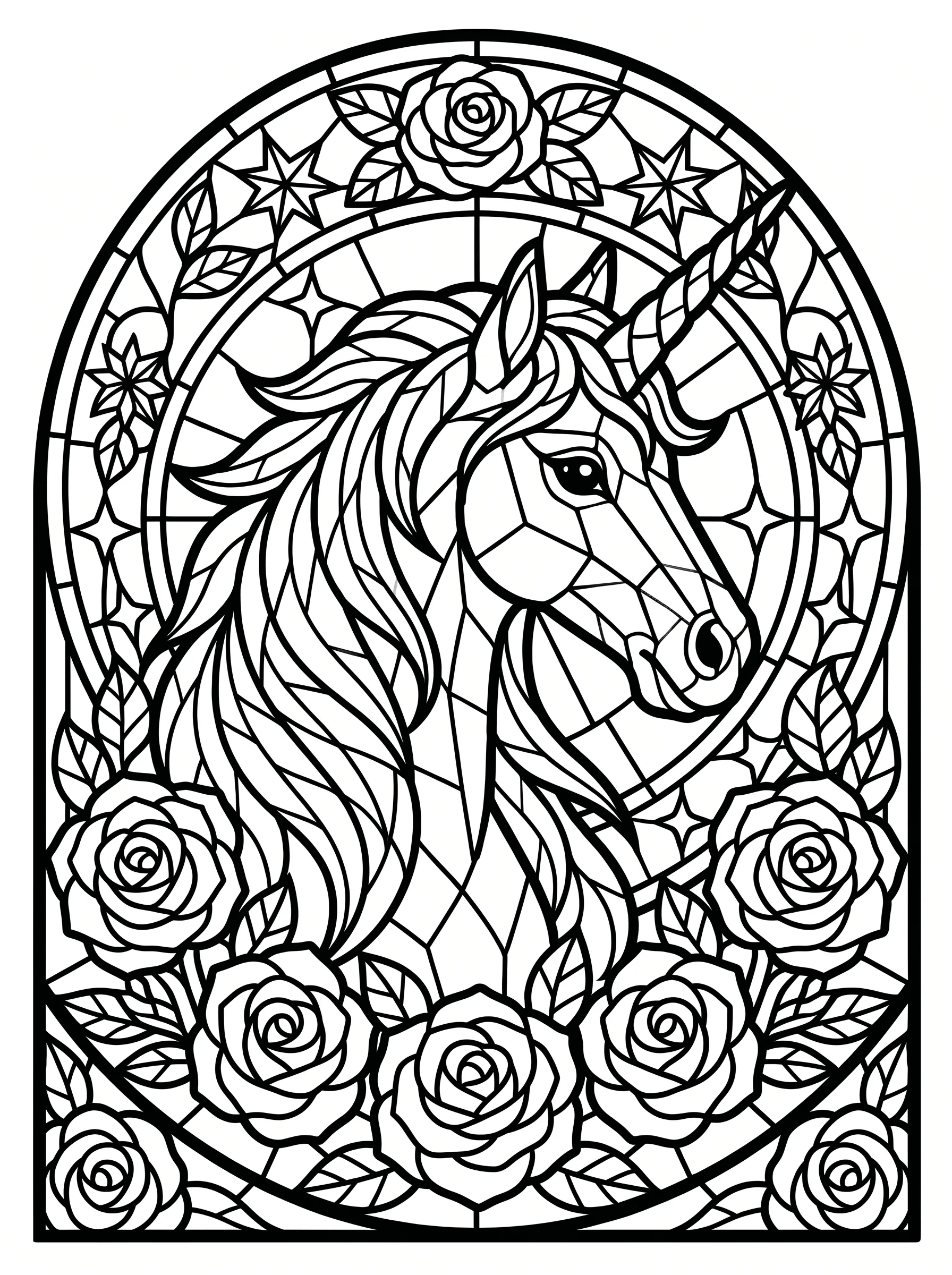 Stained Glass Unicorn printable