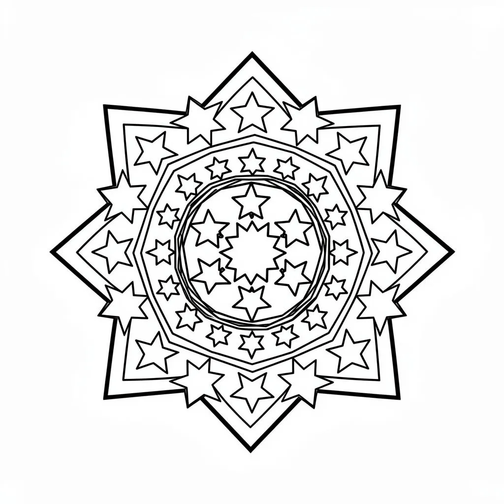 Star Mandala coloring page