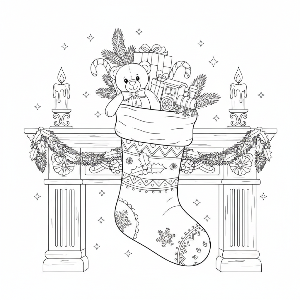 Stocking Hung coloring page