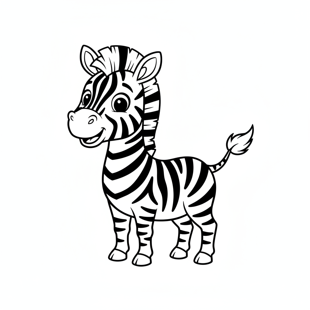 Striped Zebra coloring page