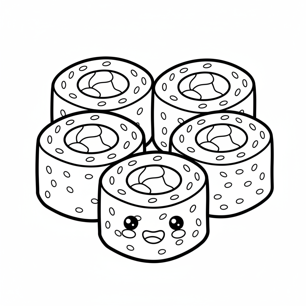 Sushi Roll coloring page