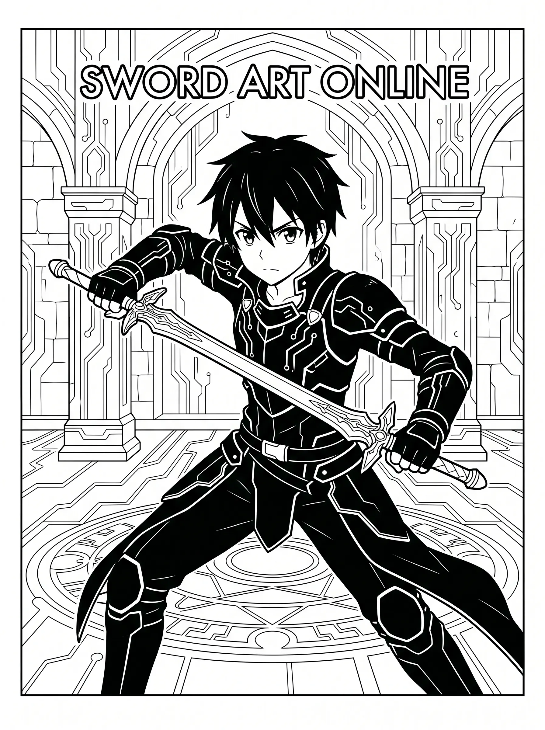 Sword Art Online Coloring Page coloring page