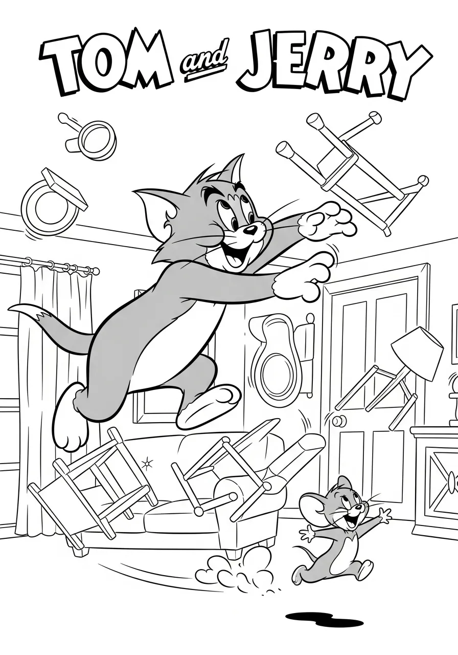 Tom and Jerry Coloring Page coloring page