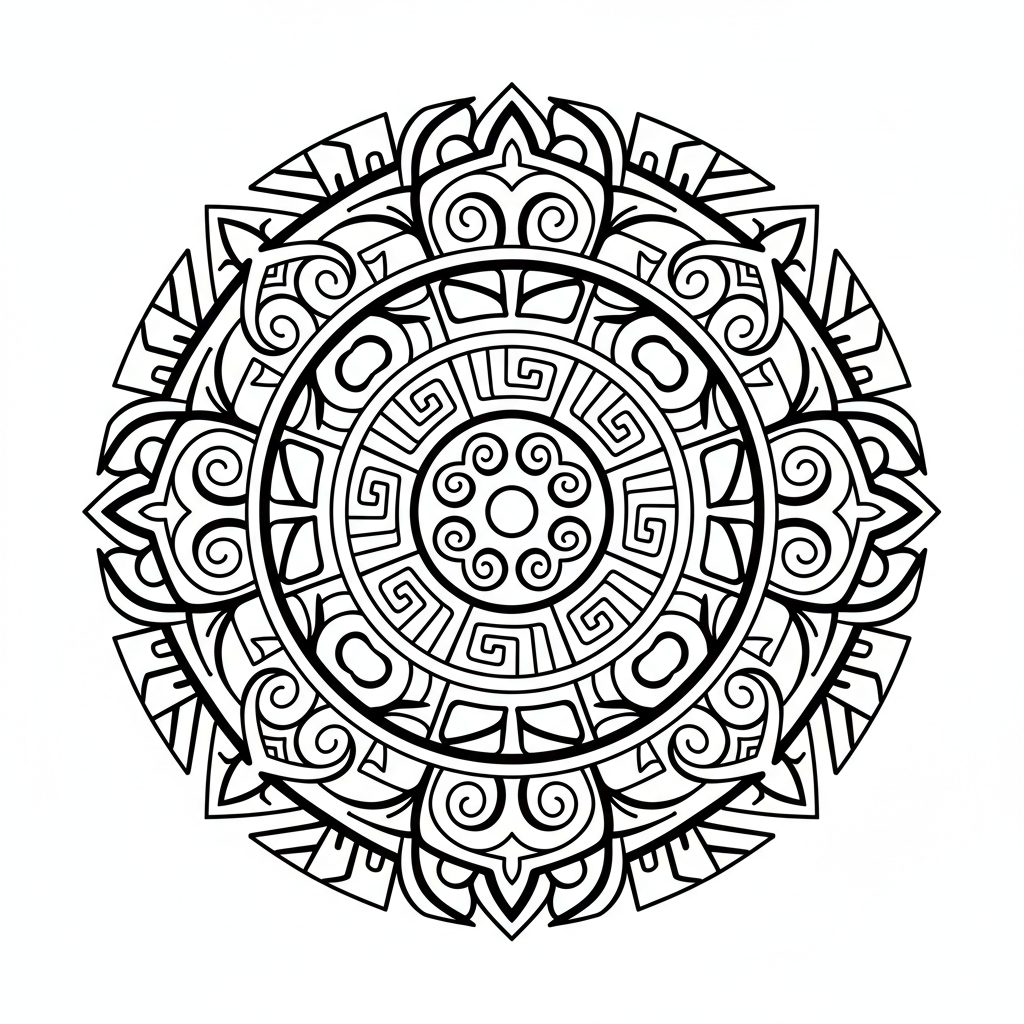 Tribal Mandala coloring page