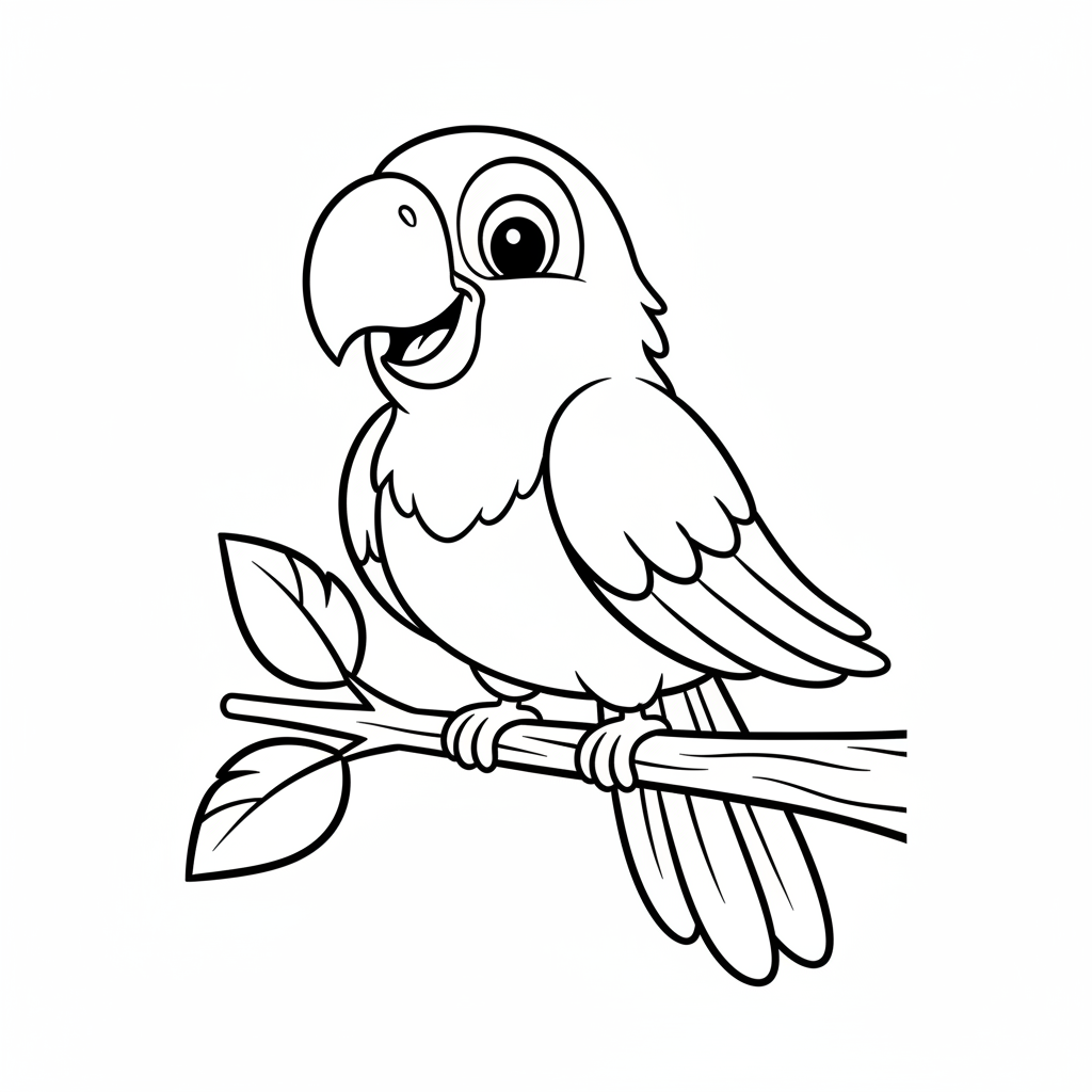 Tropical Parrot coloring page
