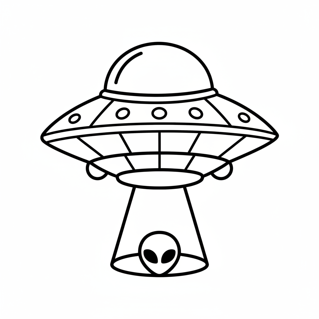 UFO Spaceship coloring page
