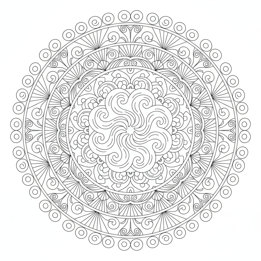 Wave Mandala coloring page