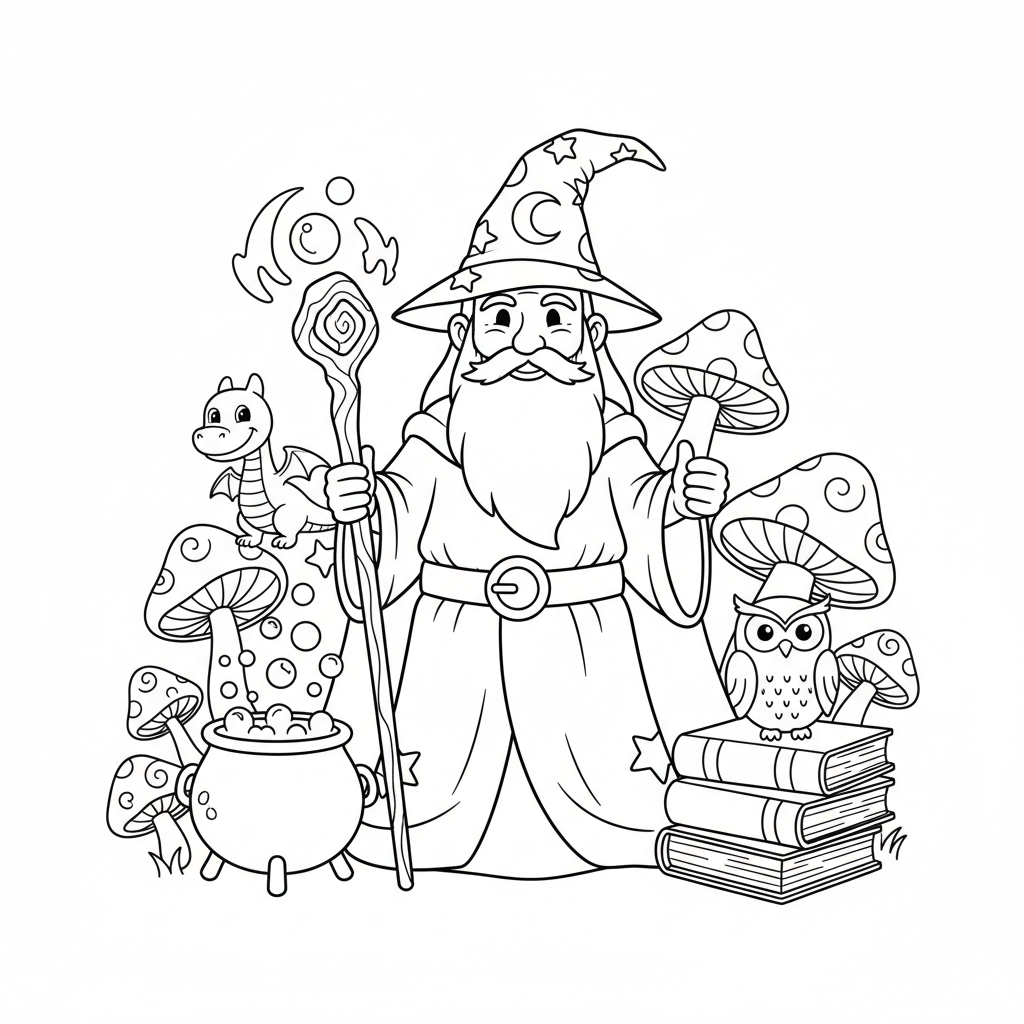 Wise Wizard coloring page