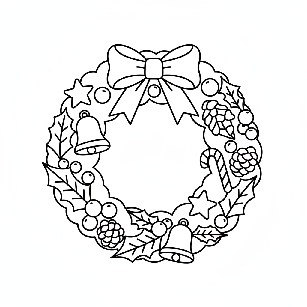 Wreath coloring page